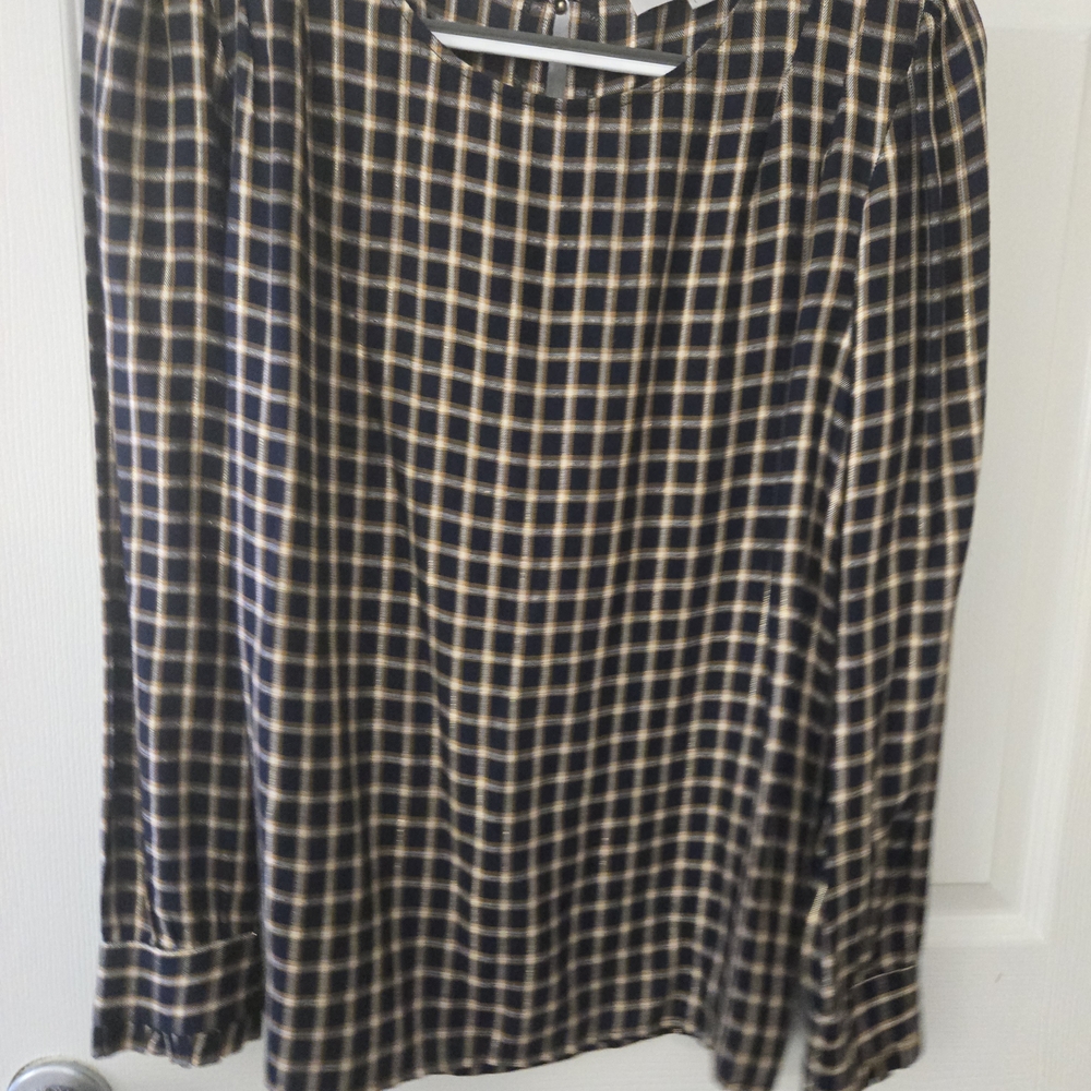 LOFT Black and Tan Checkered Skirt